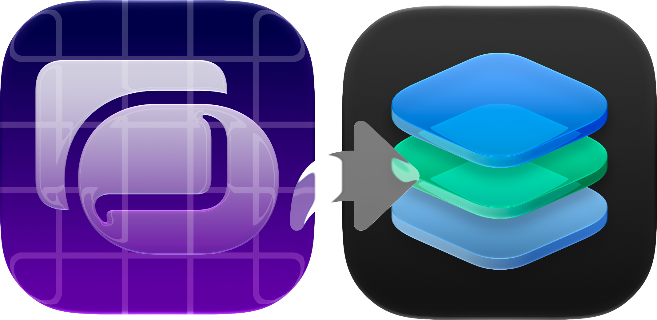 Composer Goodies turning a Mac app icon into an editable Icon Composer project