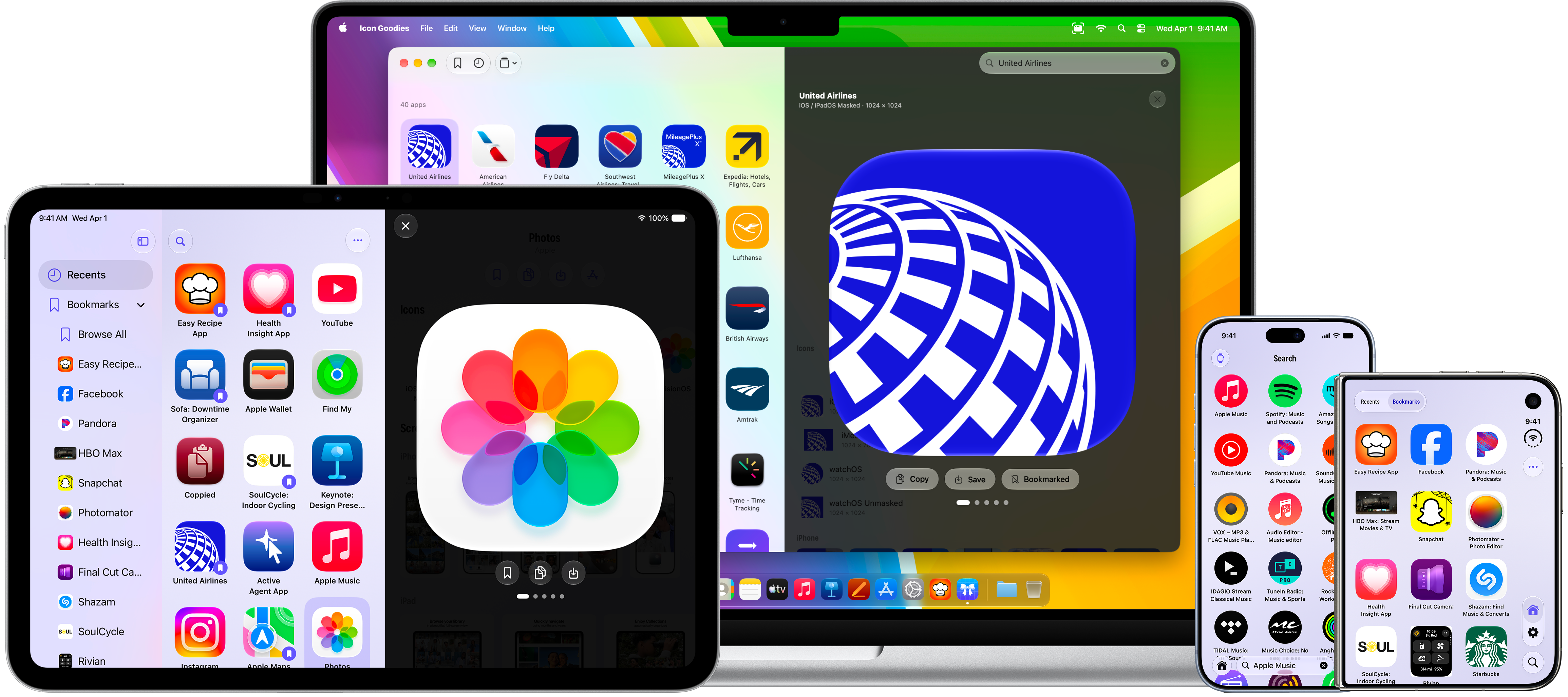 Icon Goodies across Mac, iPad, and iPhone